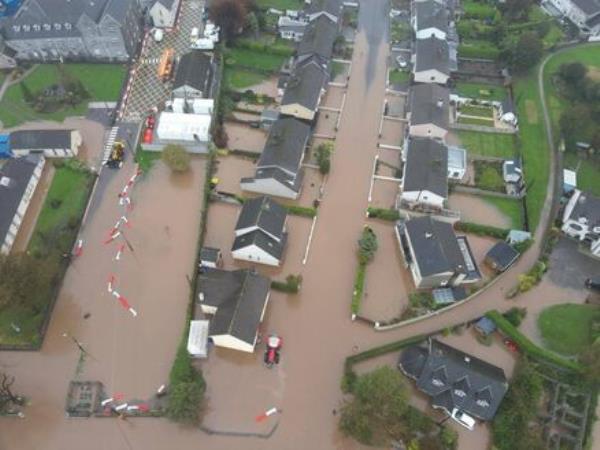 Drone footage shows the scale of the flooding in Midleton, Co Cork during Storm Babet. Picture: Guileen Coast Guard Drone footage shows the scale of the flooding in Midleton, Co Cork during Storm Babet. Picture: Guileen Coast Guard