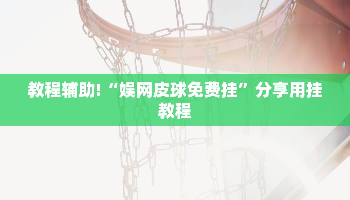 教程辅助!“娱网皮球免费挂”分享用挂教程