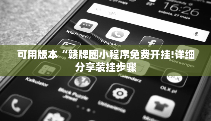 可用版本“赣牌圈小程序免费开挂!详细分享装挂步骤