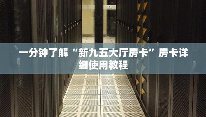 一分钟了解“新九五大厅房卡”房卡详细使用教程