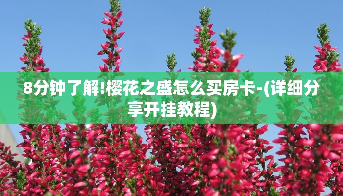 8分钟了解!樱花之盛怎么买房卡-(详细分享开挂教程)