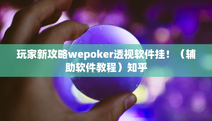 玩家新攻略wepoker透视软件挂！（辅助软件教程）知乎