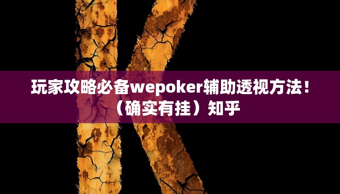 玩家攻略必备wepoker辅助透视方法！（确实有挂）知乎