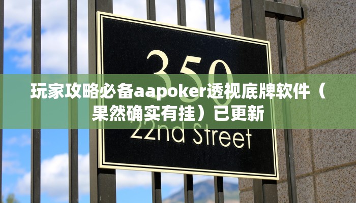 玩家攻略必备aapoker透视底牌软件（果然确实有挂）已更新