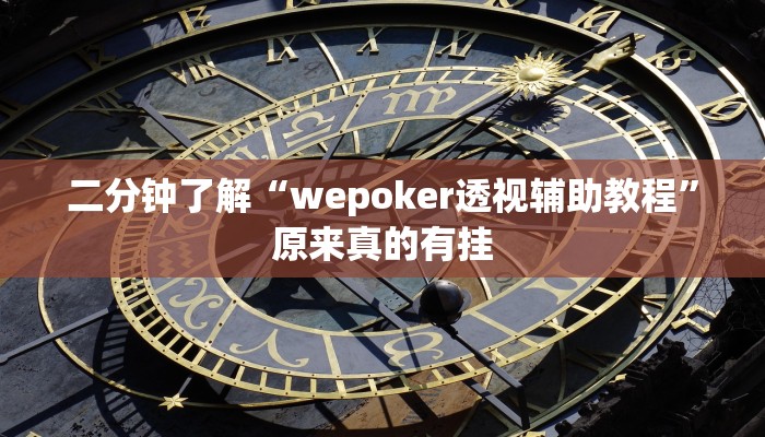 二分钟了解“wepoker透视辅助教程”原来真的有挂