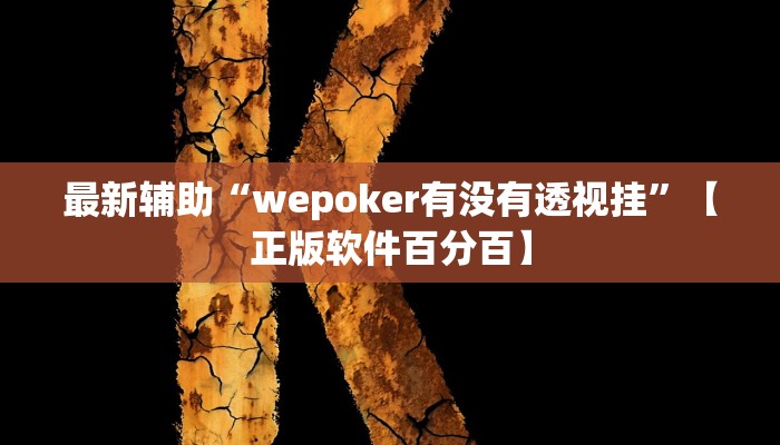 最新辅助“wepoker有没有透视挂”【正版软件百分百】