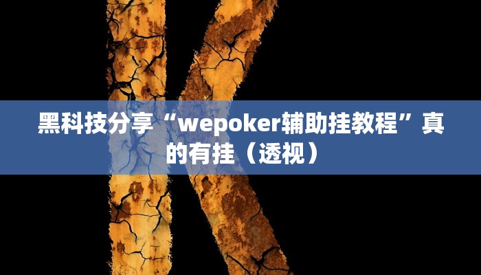 黑科技分享“wepoker辅助挂教程”真的有挂（透视）